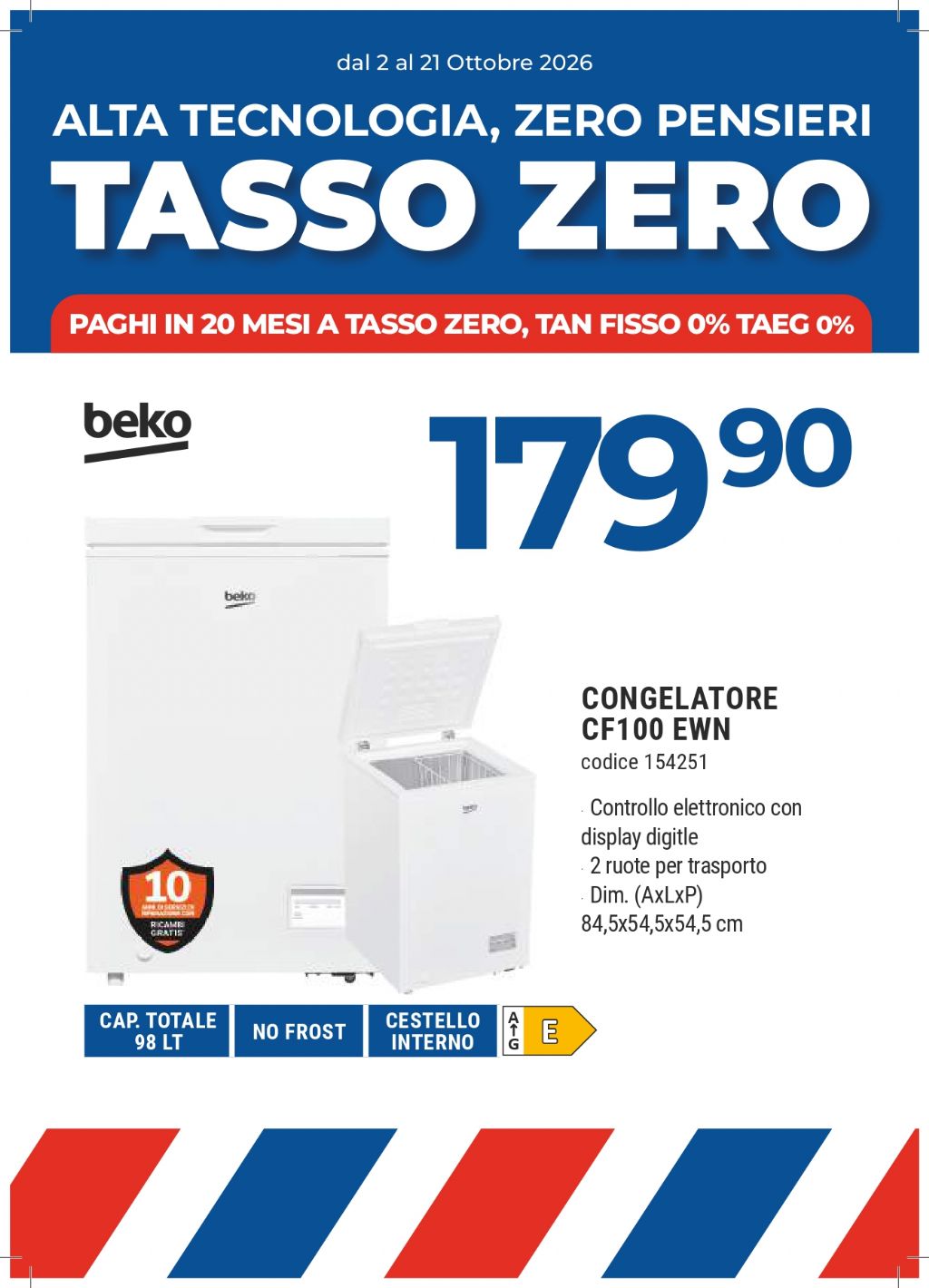 CONGELATORE BEKO CF100EWN